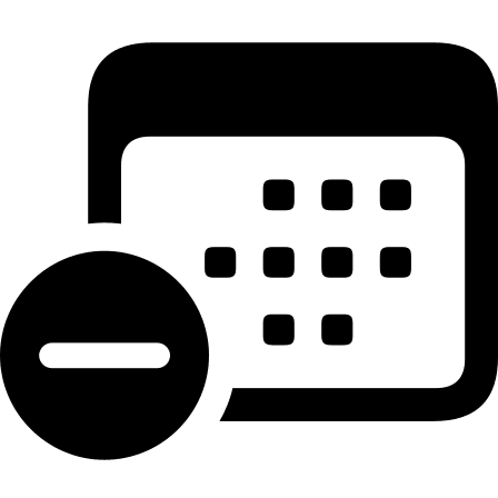 Calendar Badge with Minus Symbol Free Open-Source SVG Icon (Framework7 Icons)