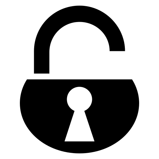 Open Padlock (Game Icons) Free Open-Source SVG Icon (Game Icons)