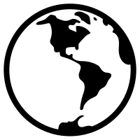 Western Earth Globe (GeoGlyphs) Free Open-Source SVG Icon