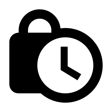 Lock with Clock (Baseline) Free Open-Source SVG Icon (Google Material Icons)