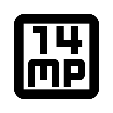 14MP Camera Resolution (Outline) Free Open-Source SVG Icon (Google Material Icons)