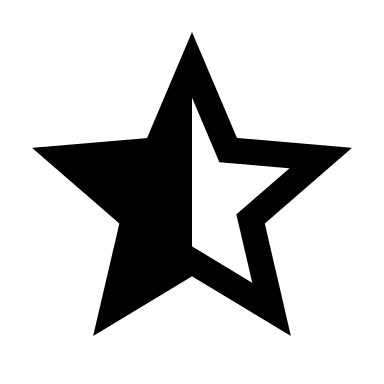 Half Star Rating (Sharp) Free Open-Source SVG Icon (Google Material Icons)