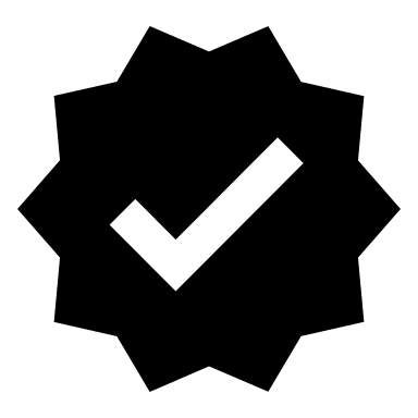 Verified Badge (Sharp) Free Open-Source SVG Icon (Google Material Icons)