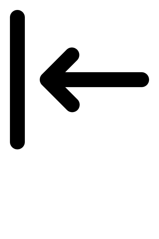 Arrow Pointing Left to Line (Gravity UI) Free Open-Source SVG Icon (Gravity UI Icons)