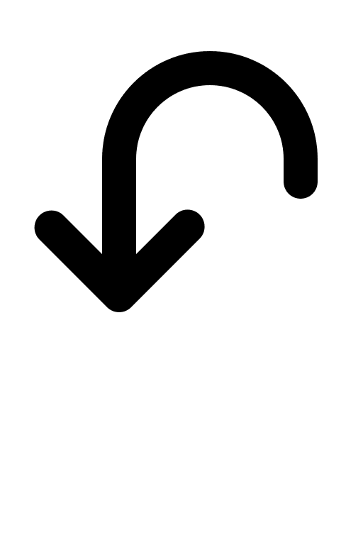 Counterclockwise Downward U-Turn Arrow (Gravity UI Icons) Free Open-Source SVG Icon (Gravity UI Icons)