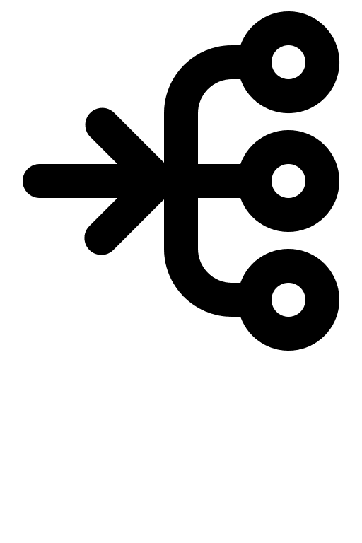 Right Arrow with Branches Free Open-Source SVG Icon (Gravity UI Icons)