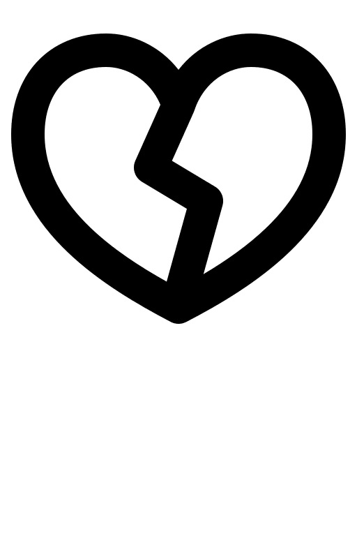 Heart with Crack Free Open-Source SVG Icon (Gravity UI Icons)