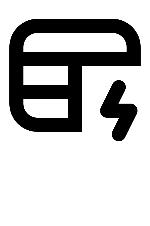 Large Header Layout with Thunderbolt Element Free Open-Source SVG Icon (Gravity UI Icons)