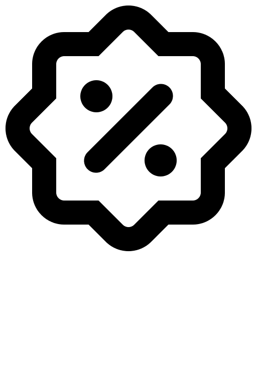 Seal with Percentage Symbol Free Open-Source SVG Icon (Gravity UI Icons)