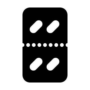 Oval Blister Pack of Four Pills (Health Icons) Free Open-Source SVG Icon (Health Icons)