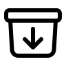 Archive Box with Downward Arrow (Outline) Free Open-Source SVG Icon