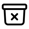 Archived Box with X Mark (Outline) Free Open-Source SVG Icon