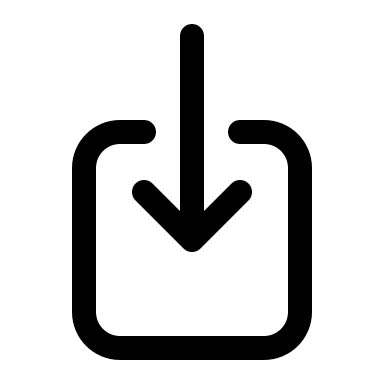 Downward Arrow on Square (Outline) Free Open-Source SVG Icon (HeroIcons v1 Outline)