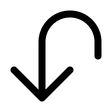 U-Turn Down Arrow (Outline) Free Open-Source SVG Icon (HeroIcons v1 Outline)