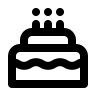 Birthday Cake (Outline) Free Open-Source SVG Icon