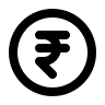 Rupee Currency Symbol (Outline) Free Open-Source SVG Icon