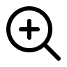 Magnifying Glass with Plus Sign (Outline) Free Open-Source SVG Icon