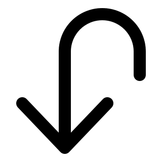 Downward U-Turn Arrow (Solid) Free Open-Source SVG Icon (HeroIcons v1 Solid)