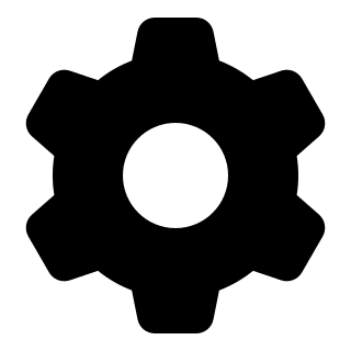 Six-Tooth Cog Gear (Solid) Free Open-Source SVG Icon (HeroIcons v1 Solid)