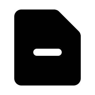 Document With Minus Sign (Solid) Free Open-Source SVG Icon (HeroIcons v1 Solid)