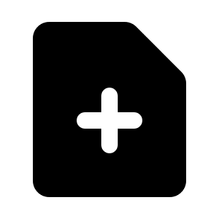 Document with Plus Symbol (Solid) Free Open-Source SVG Icon (HeroIcons v1 Solid)