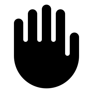 Raised Hand Gesture (Solid) Free Open-Source SVG Icon (HeroIcons v1 Solid)