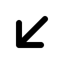 Downward Left Arrow (Solid) Free Open-Source SVG Icon