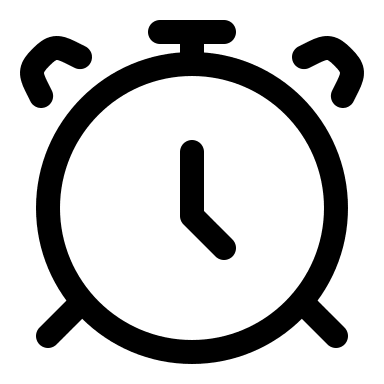 Alarm Clock Free Open-Source SVG Icon (Huge Icons)