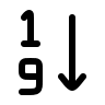 Arrange By Numbers 19 Free Open-Source SVG Icon