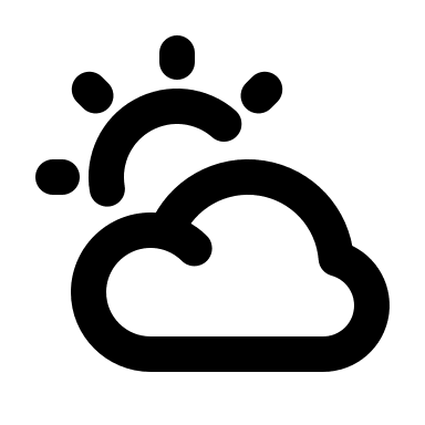 Cloud with Sun (Humbleicons) Free Open-Source SVG Icon (Humbleicons)