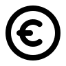 Euro Currency Symbol in Circle Free Open-Source SVG Icon