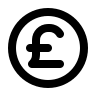 Pound Currency Symbol in Circle (Humbleicons) Free Open-Source SVG Icon