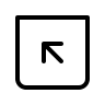 Thin Arrow Pointing Top Left from Square Free Open-Source SVG Icon