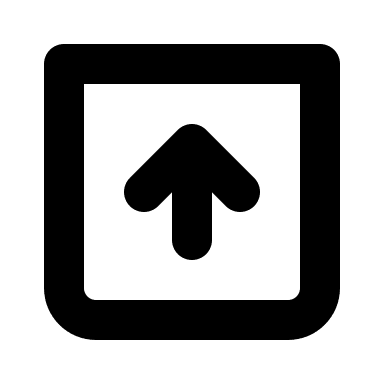 Bold Upward Arrow in Square (IconaMoon) Free Open-Source SVG Icon (IconaMoon)