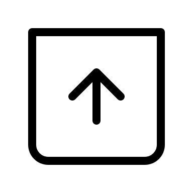 Thin Upward Arrow in Square (IconaMoon) Free Open-Source SVG Icon (IconaMoon)