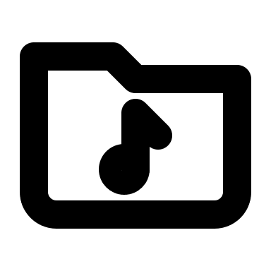 Bold Music Folder (IconaMoon) Free Open-Source SVG Icon (IconaMoon)