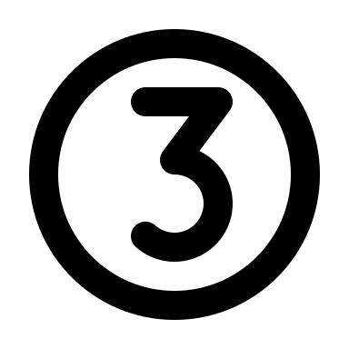 Number 3 in Circle Free Open-Source SVG Icon (IconaMoon)