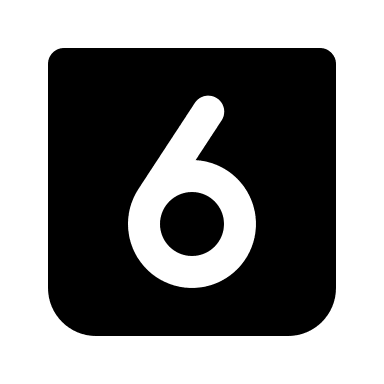 Filled Square Number 6 Free Open-Source SVG Icon (IconaMoon)