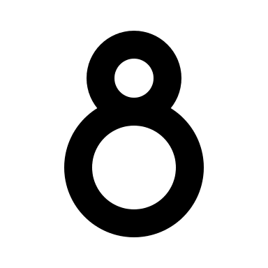 Bold Number 8 Free Open-Source SVG Icon (IconaMoon)