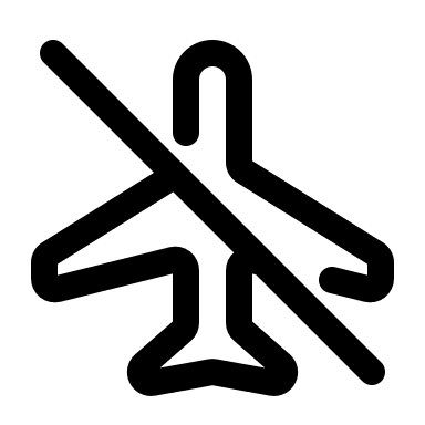 Airplane Off (Iconoir) Free Open-Source SVG Icon (Iconoir)