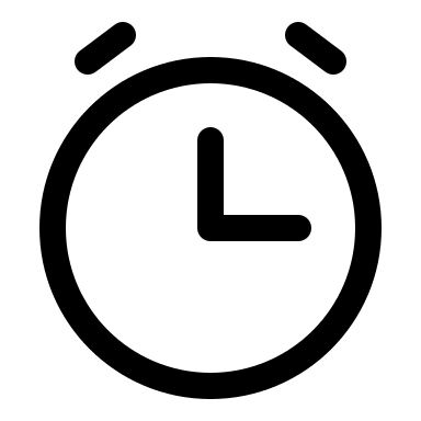 Alarm Clock Free Open-Source SVG Icon (Iconoir)