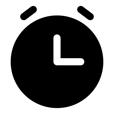 Solid Alarm Clock Free Open-Source SVG Icon (Iconoir)