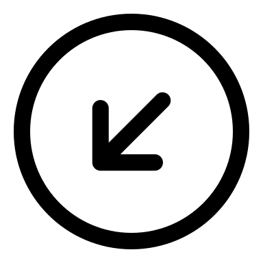 Down Left Arrow in Circle (Iconoir) Free Open-Source SVG Icon (Iconoir)