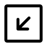 Down Left Arrow in Square (Iconoir) Free Open-Source SVG Icon