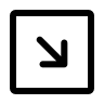 Downward Right Arrow in Square (Iconoir) Free Open-Source SVG Icon