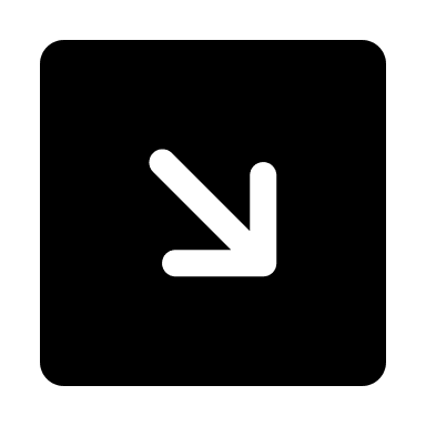 Downward Right Arrow in Square (Solid) Free Open-Source SVG Icon (Iconoir)