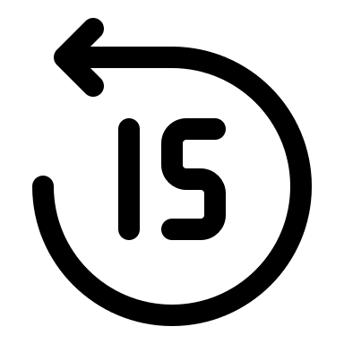 Backward 15 Seconds (Iconoir) Free Open-Source SVG Icon (Iconoir)