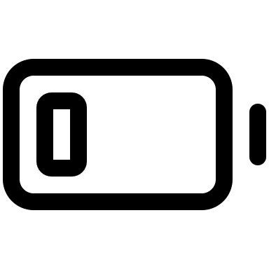 25% Battery Charge Level (Iconoir) Free Open-Source SVG Icon (Iconoir)