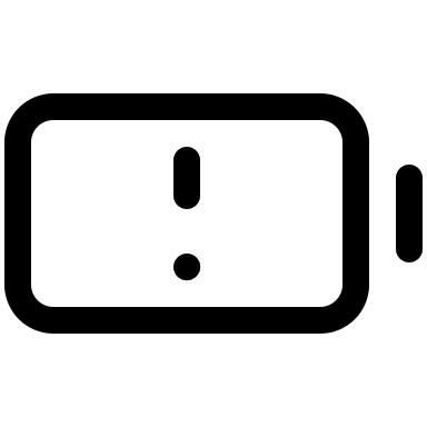 Battery Warning Alert Free Open-Source SVG Icon (Iconoir)