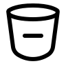 Bin with Minus Symbol (Outlined) Free Open-Source SVG Icon